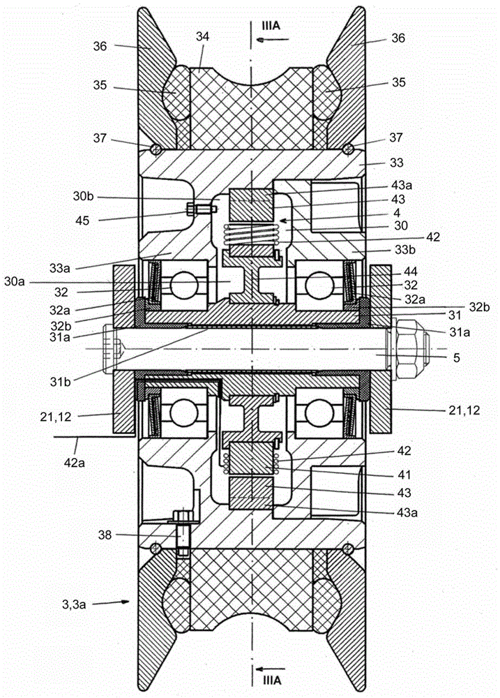 Rollers, especially track rollers or load rollers for aerial ropeway systems