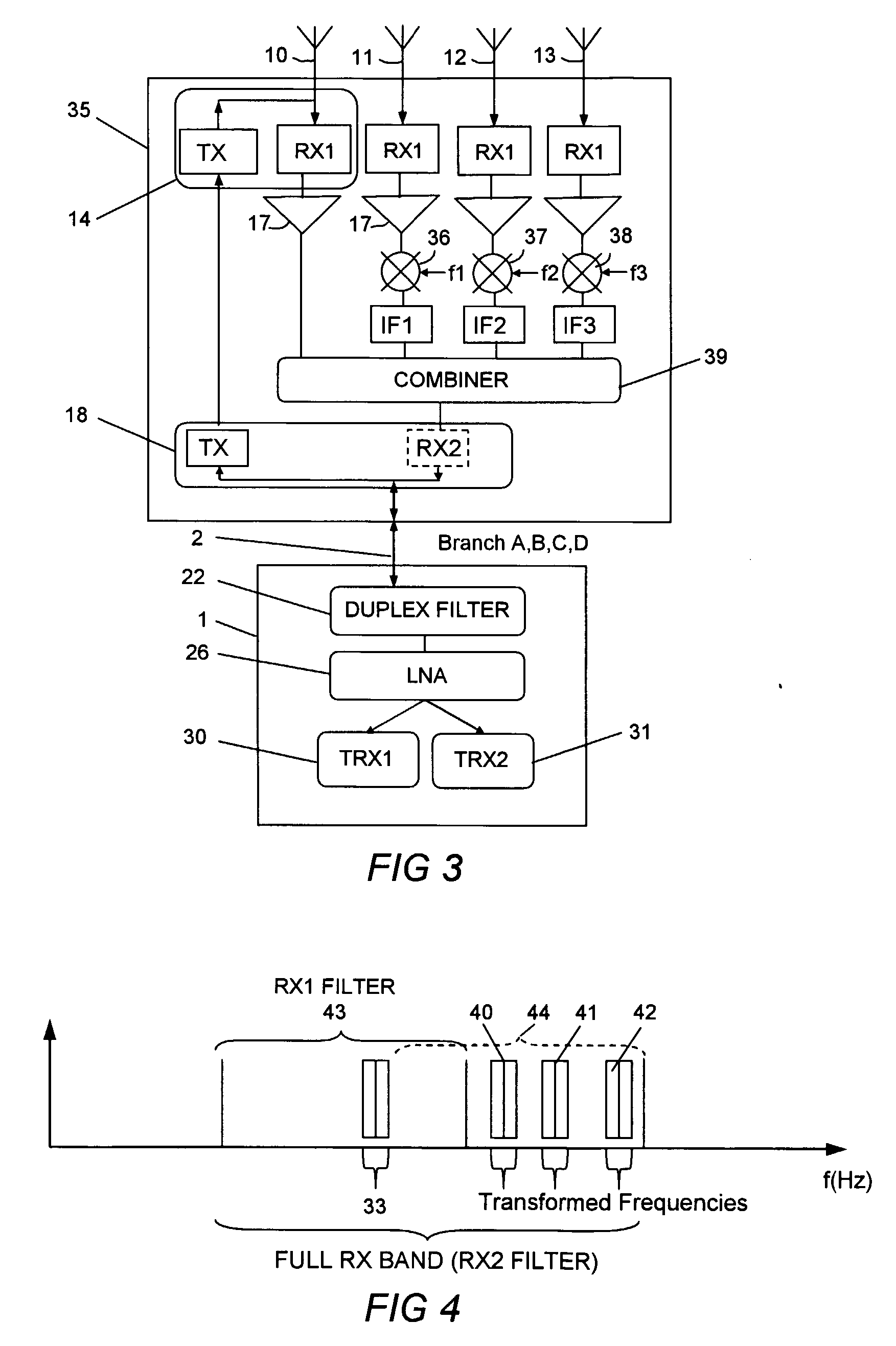 Method device base station and site for reducing the number of feeders in an antenna diversity system