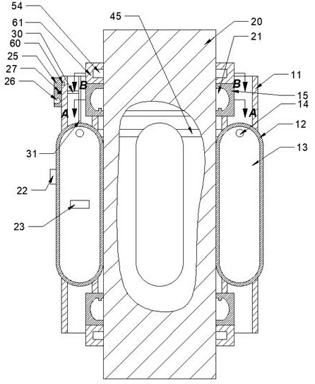 Leg injection molding fixing protection device for extreme sports