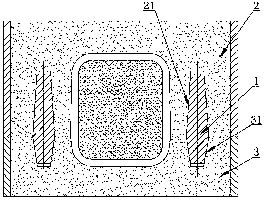 Slender casting mould assembling positioning pin