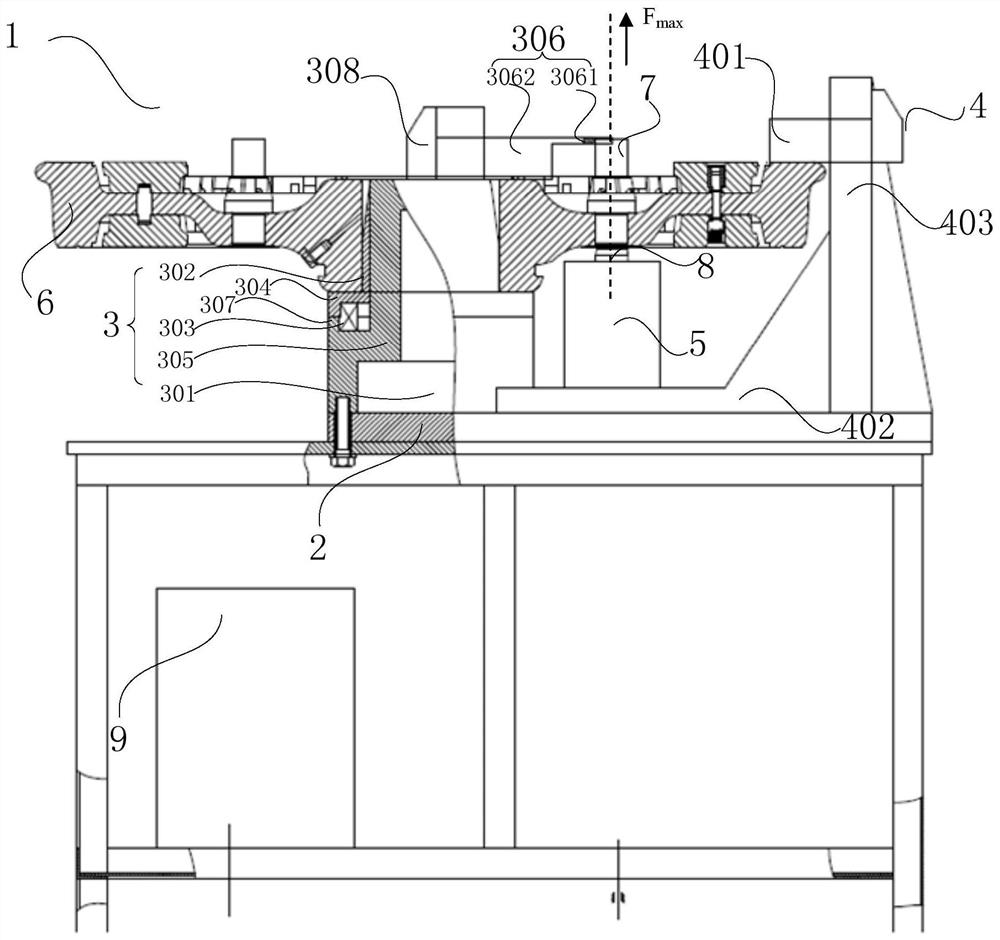 A dismantling device of locomotive wheel transmission pin