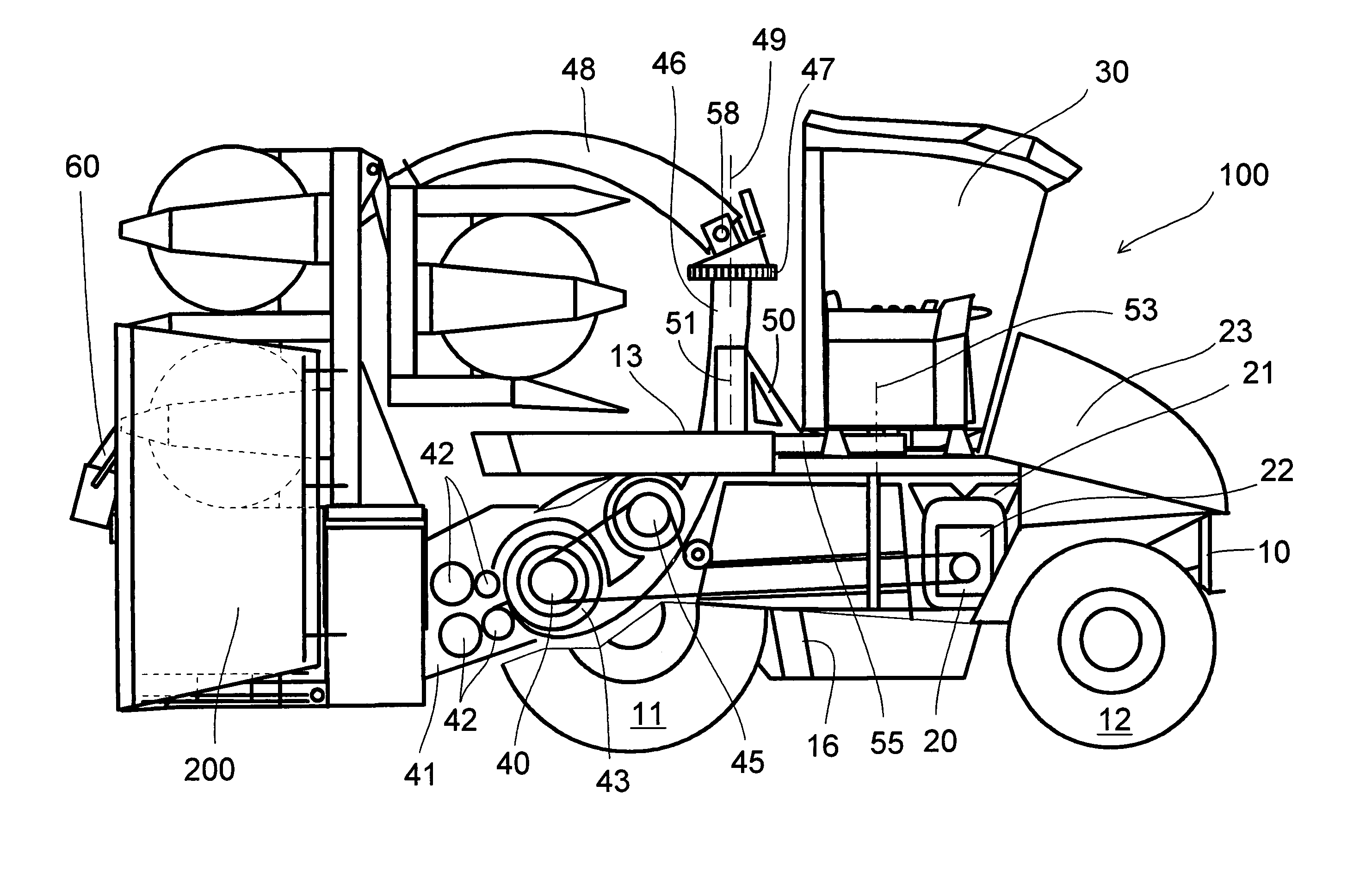 Forage harvester with positionable operator's cabin