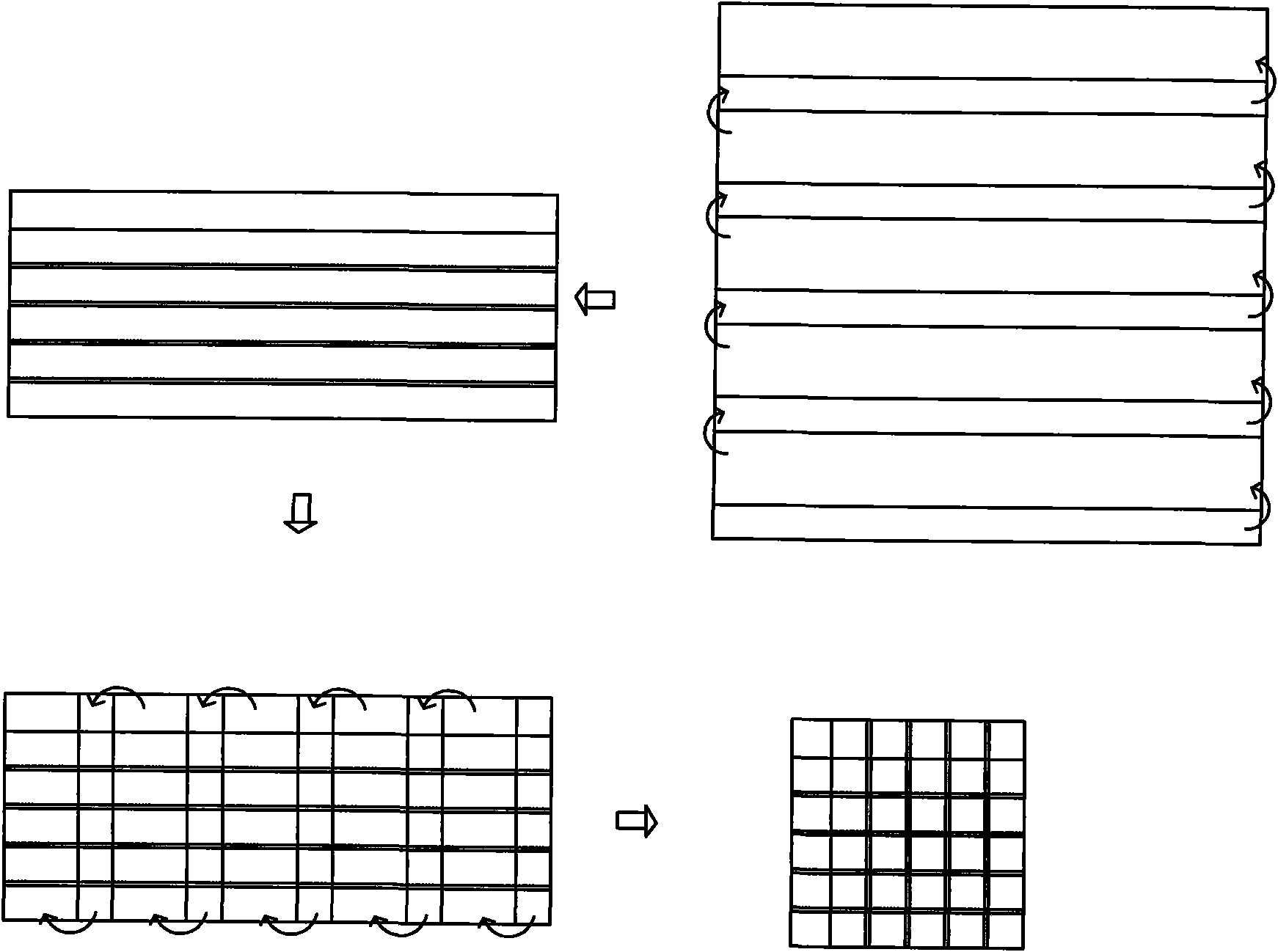 Method for forming grid cloth by folding