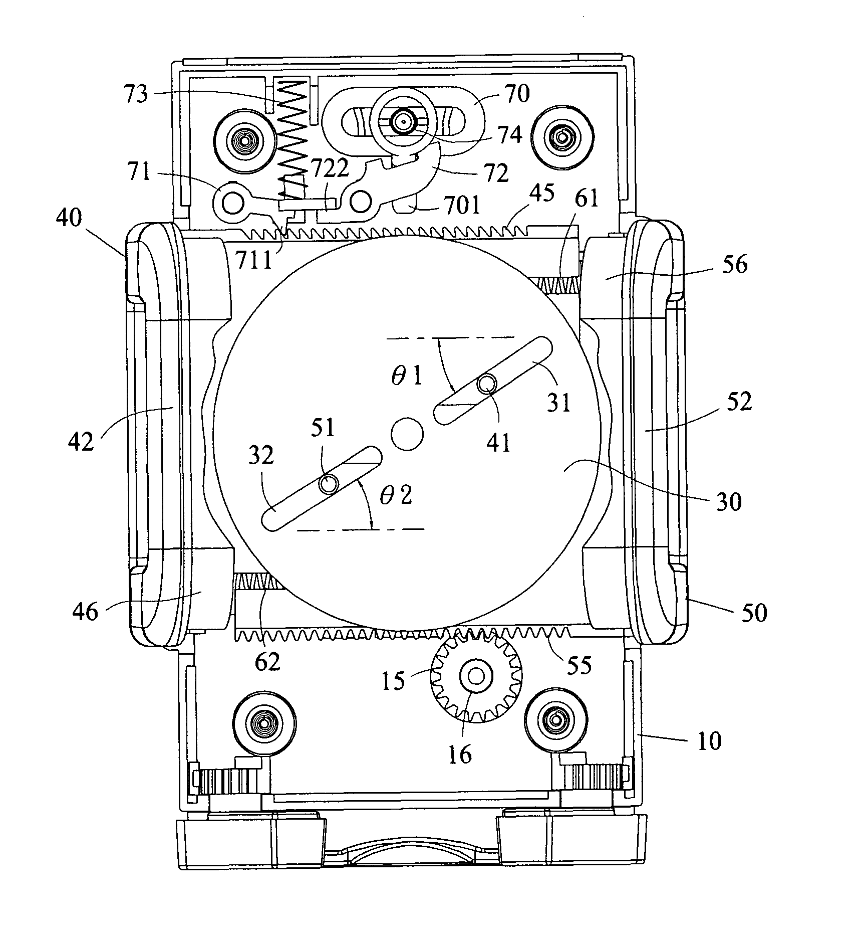 Clamping device with a linking member