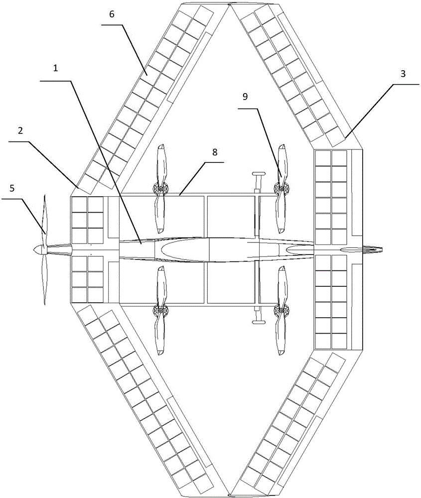 Wing connected unmanned plane