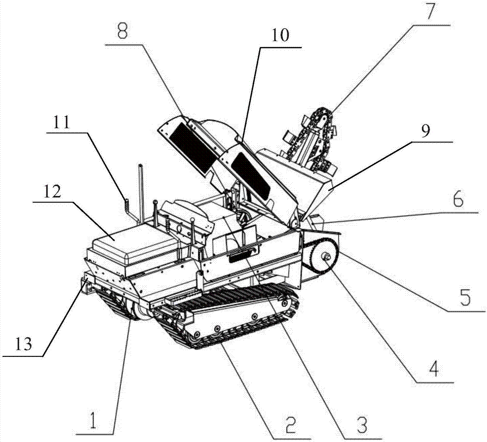 Crawler trencher with adjustable trenching depth