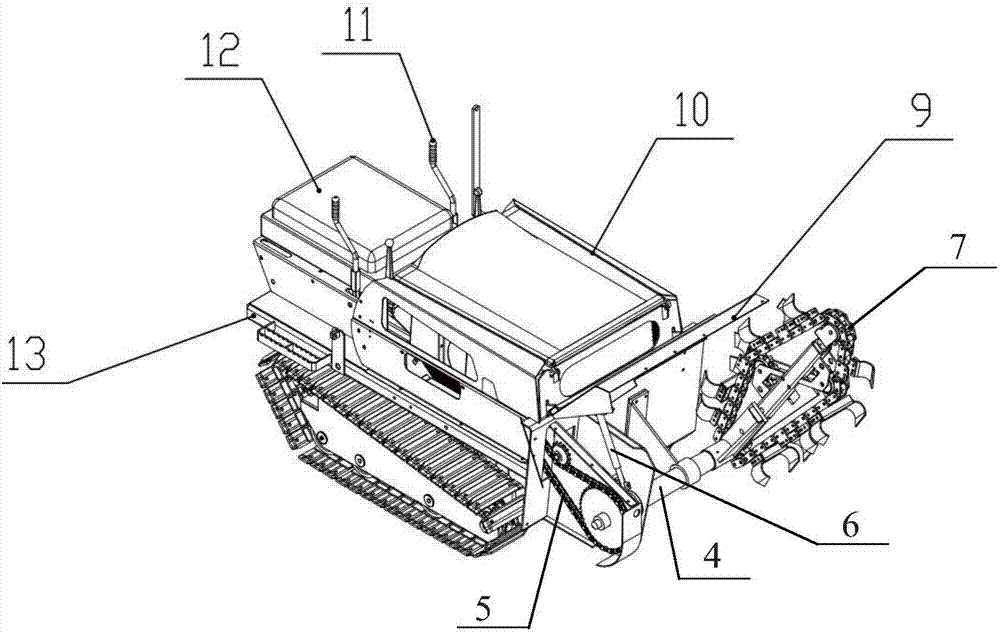 Crawler trencher with adjustable trenching depth