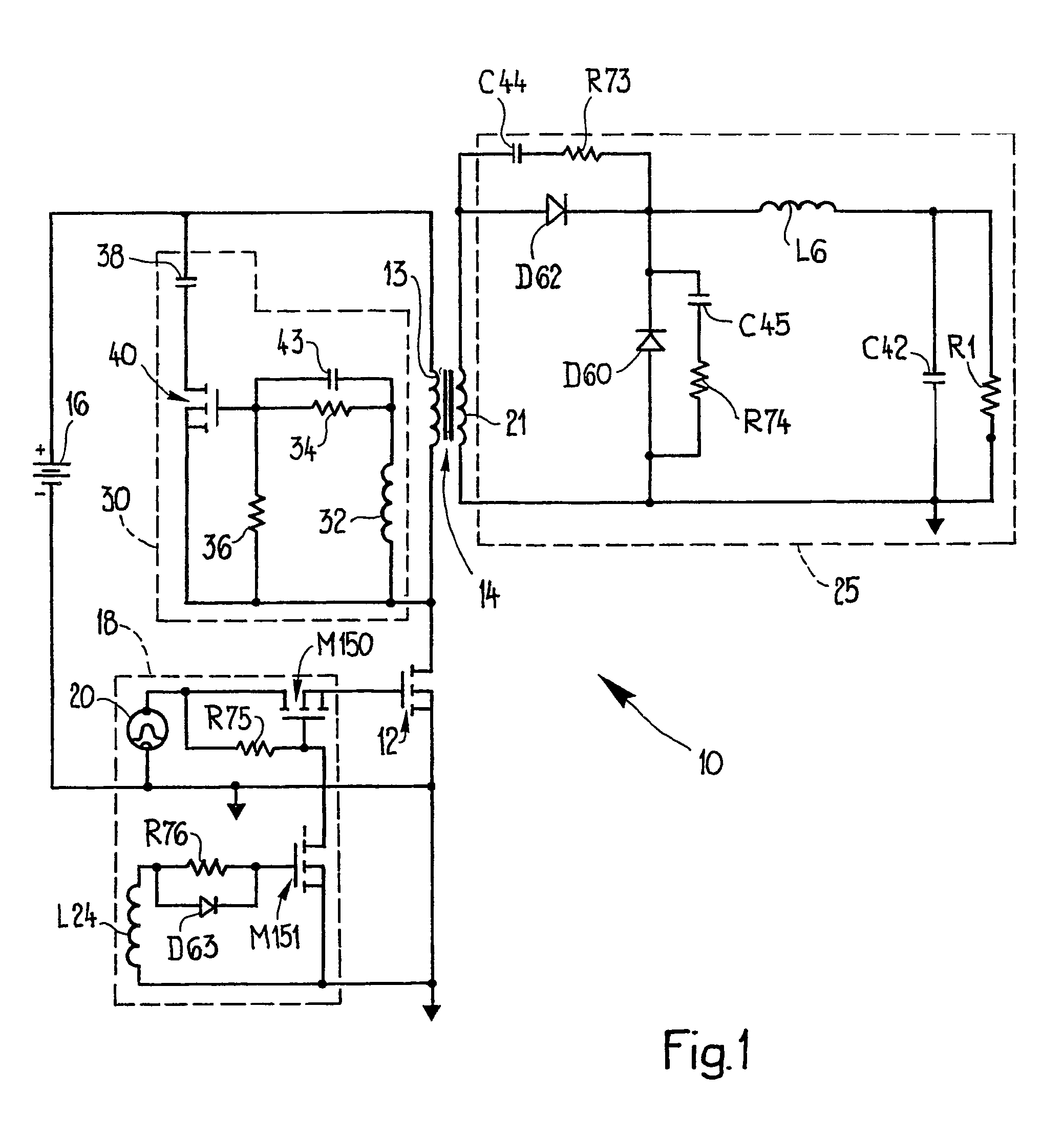 Forward converter with controlled reset