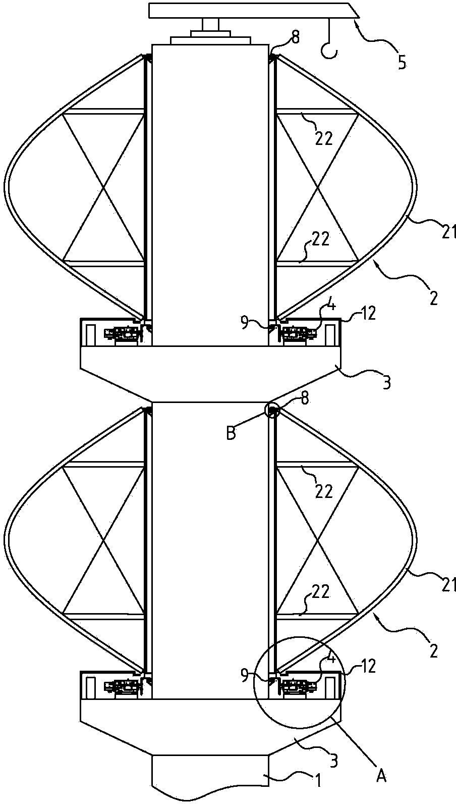 Field installation method for vertical-shaft wind-driven generator