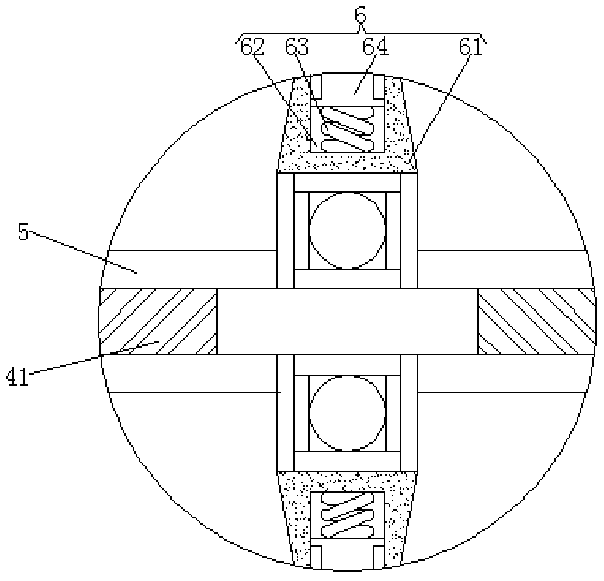 A hand-held rust removal device for the inner wall of the threaded hole for the flange of the automobile hub