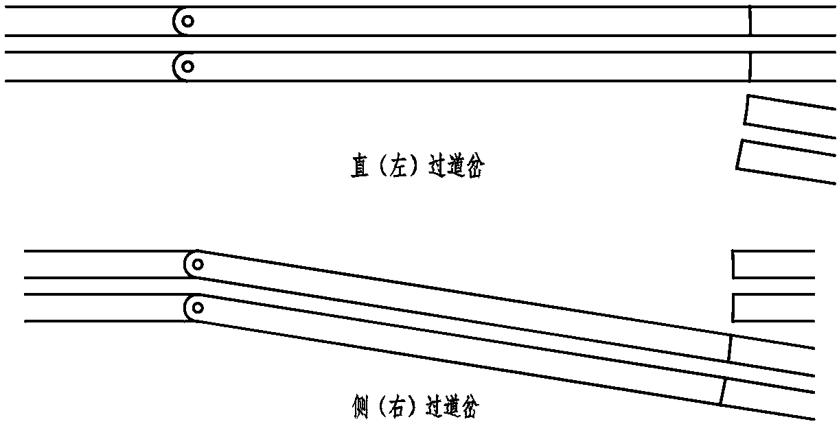 A kind of synchronous switch in the same direction with double-wheel switch for suspension rail