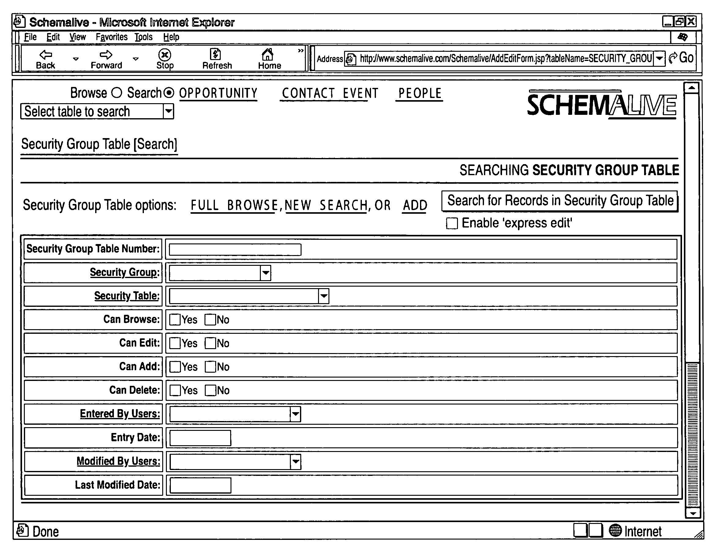 System and method for generating automatic user interface for arbitrarily complex or large databases