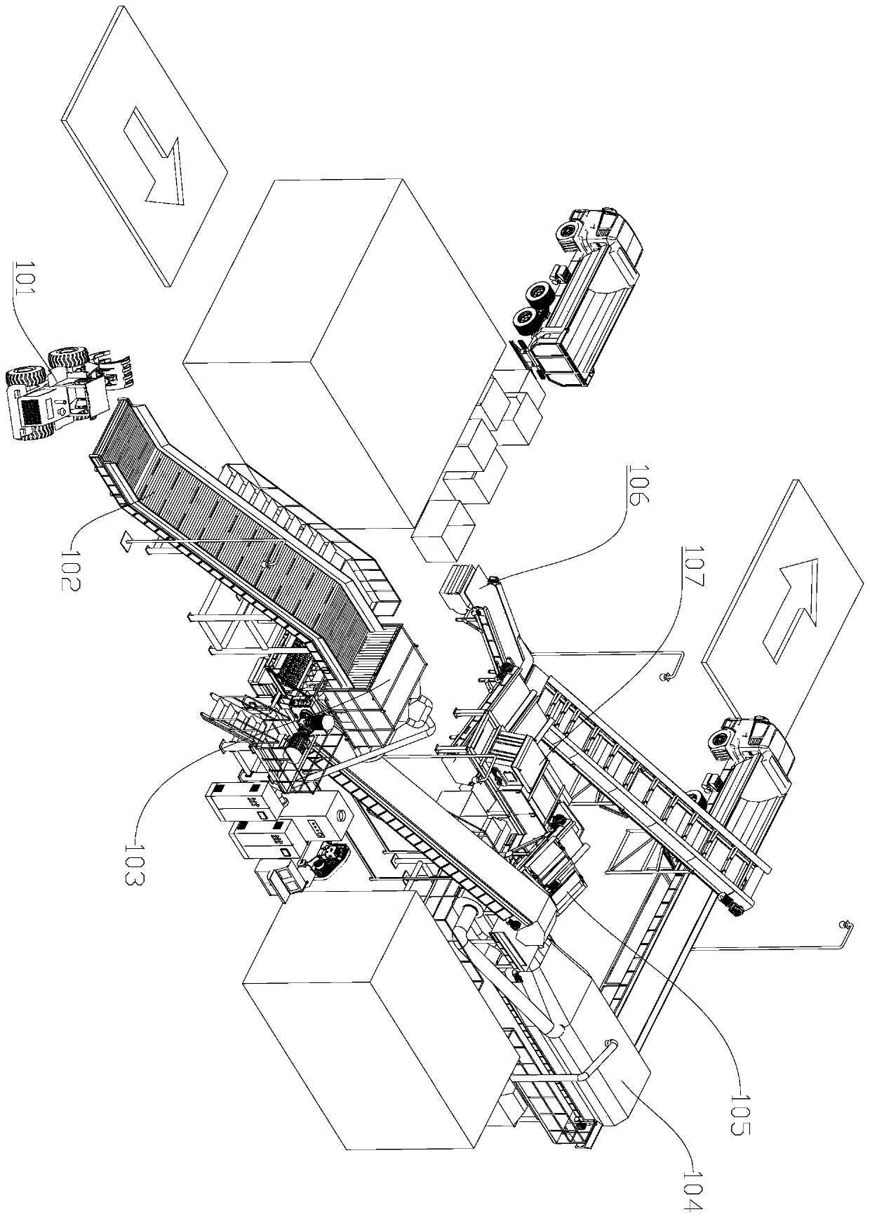 Large garbage treatment process and system