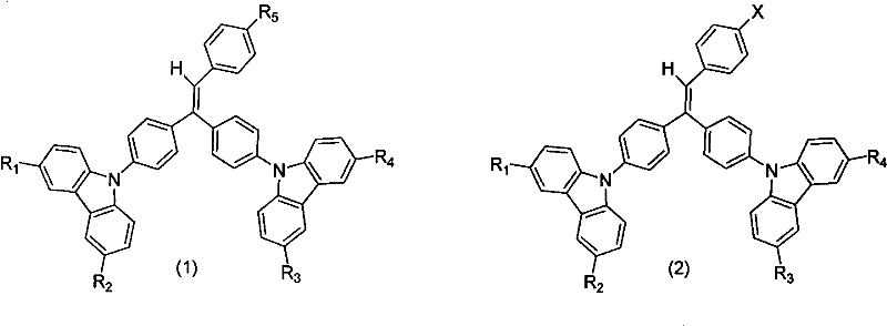 Novel organic luminescent material containing triphenylethylene carbazole derivant structure