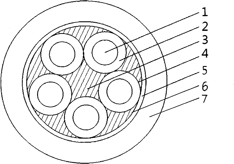 Fireproof power cable with high volume used in rail transit