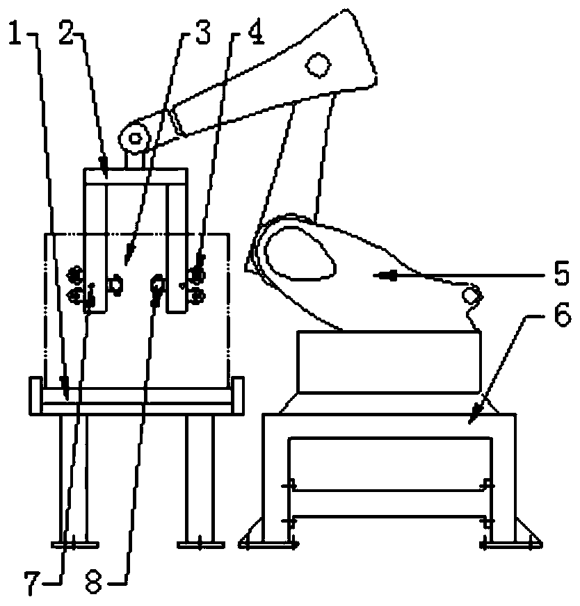 Box opening robot anti-paper-box-falling-off device