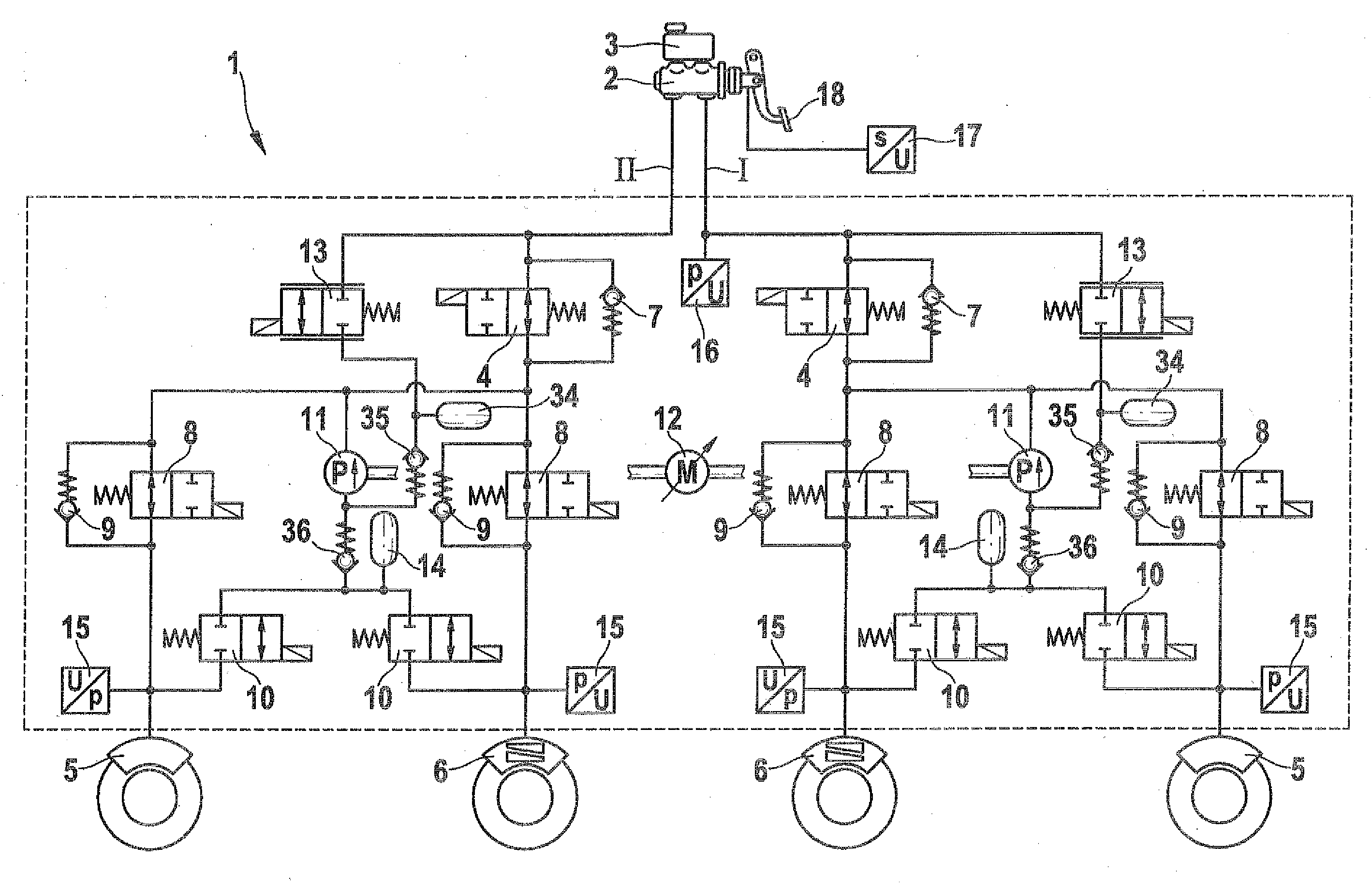 Hydraulic vehicle brake system and method for its operation