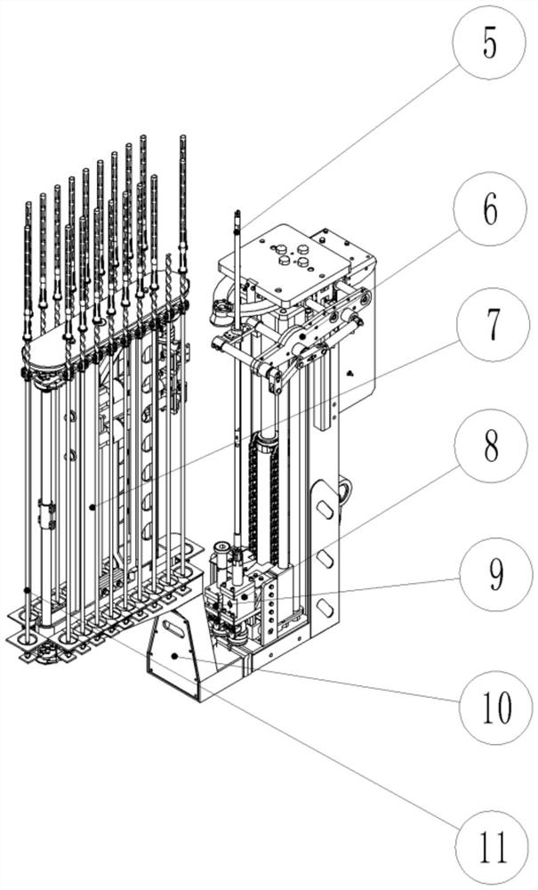 Full-automatic drill boom for anchor rod drill carriage