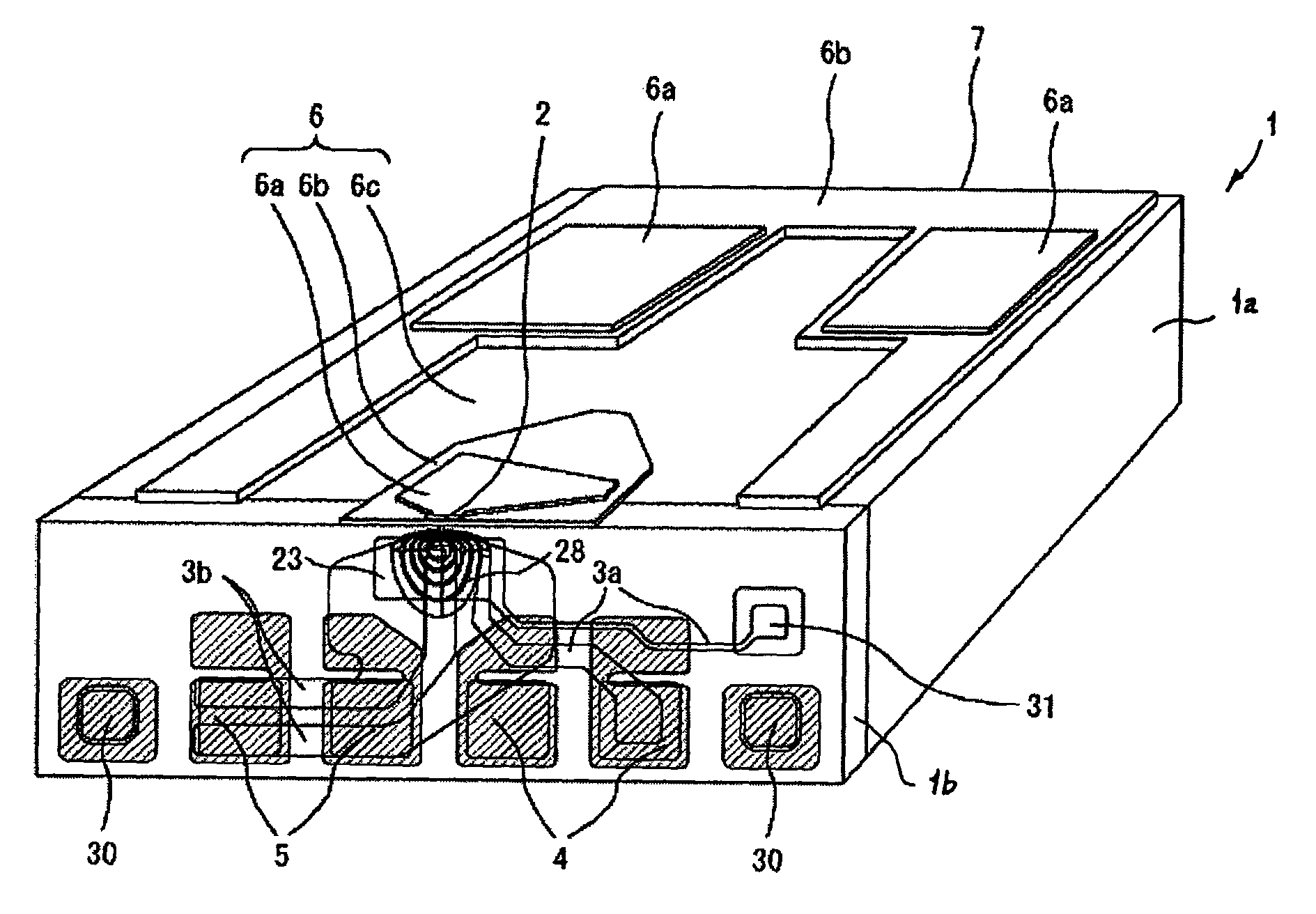 Thin film magnetic head with thermal flying height control pads located at both ends of all pads series on slider side plane