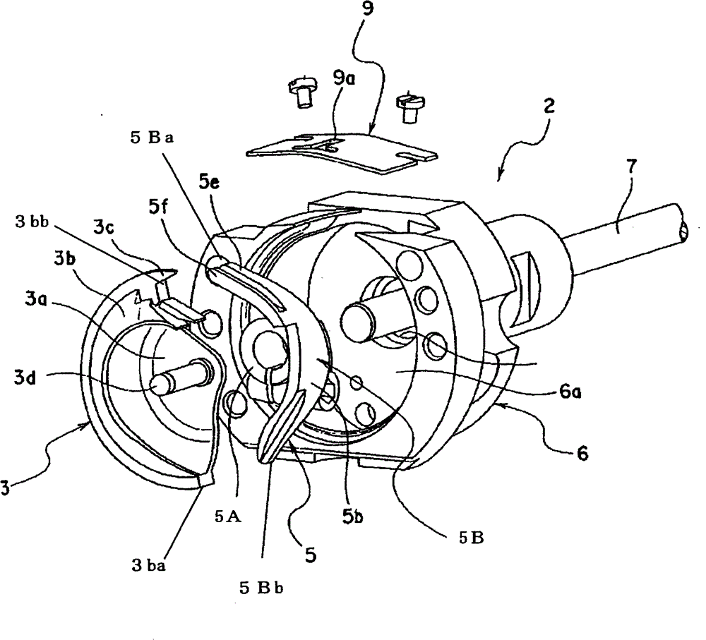 Semi-rotating kettle device of sewing machine