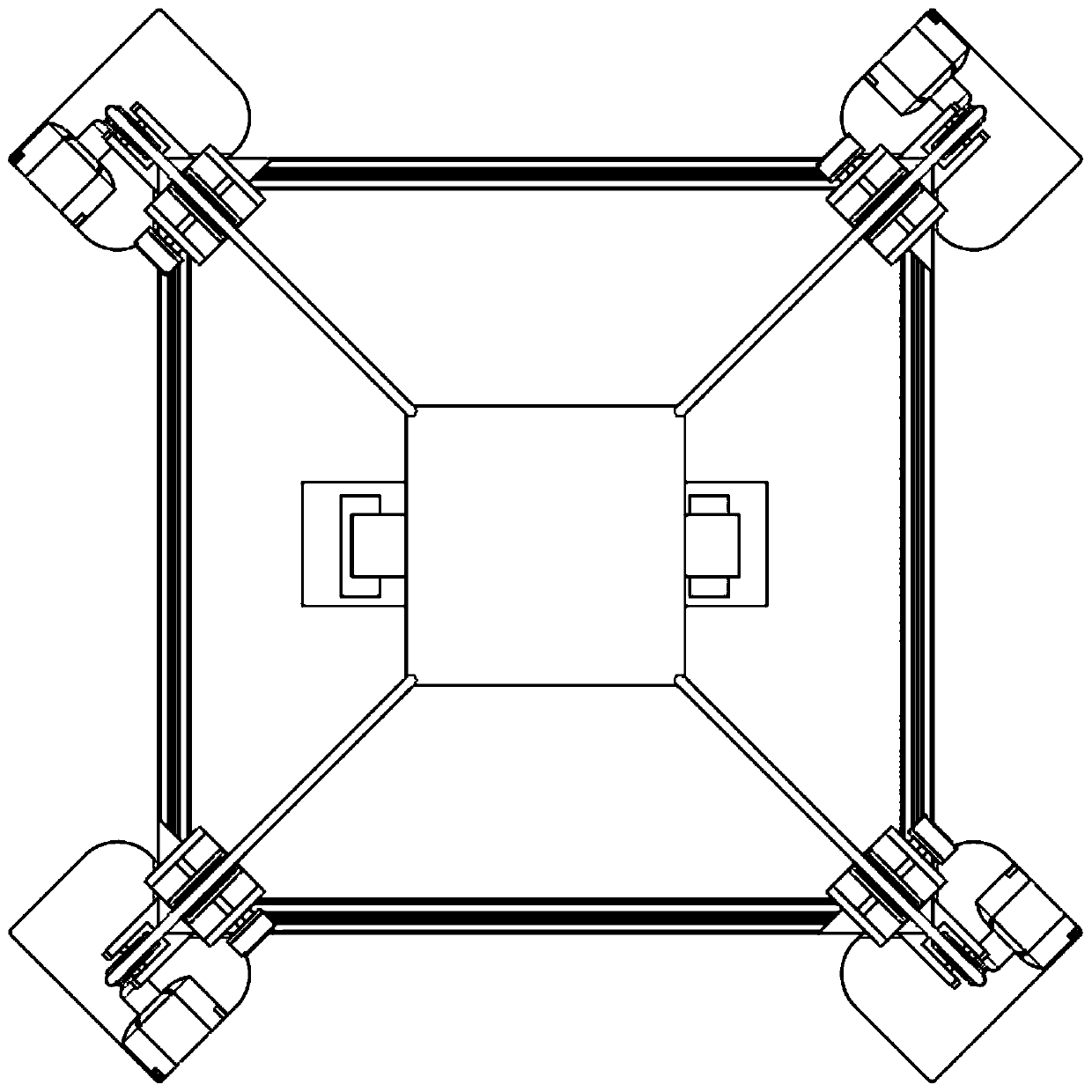 Rope driven intelligent bin smoothing parallel robot