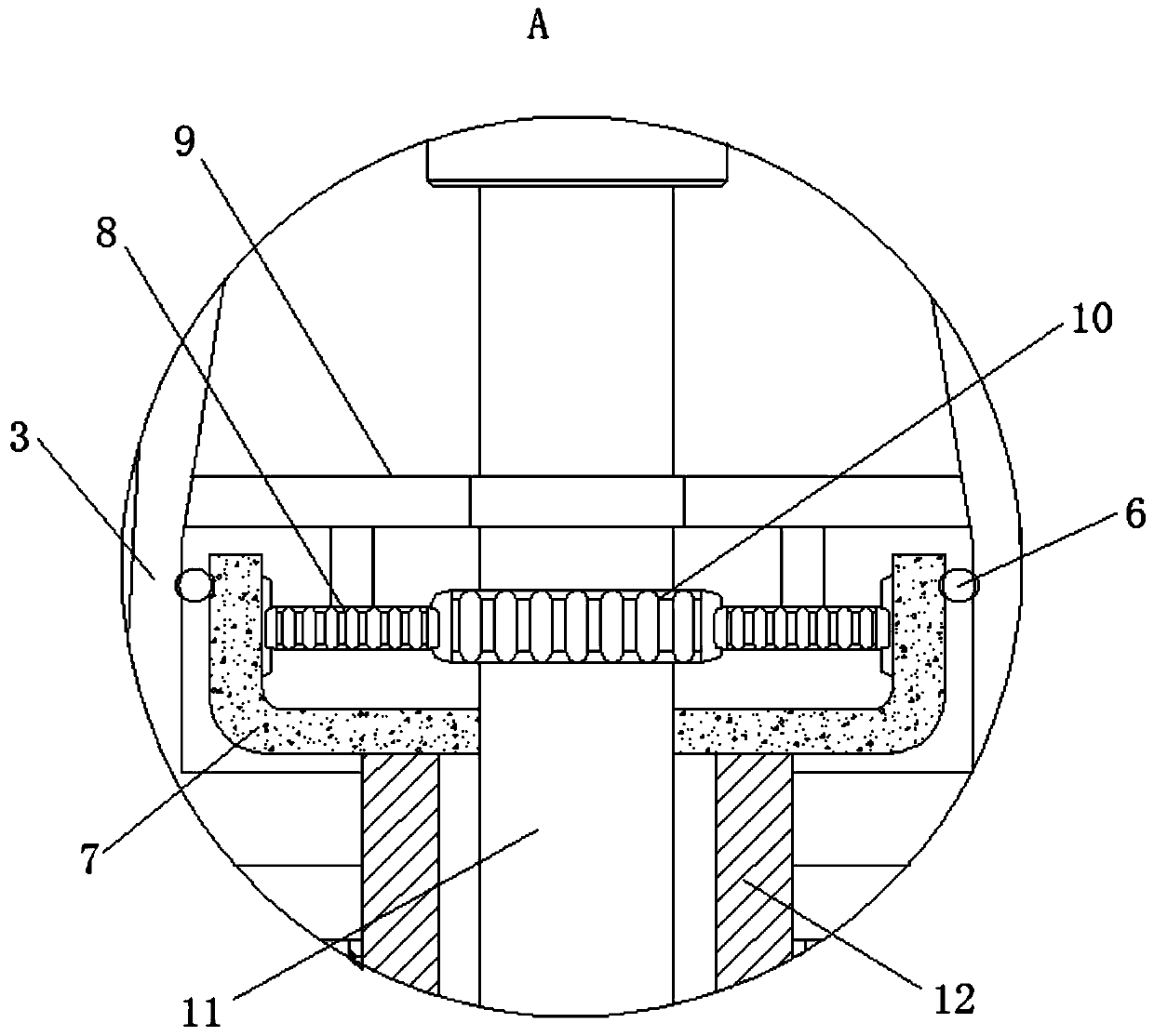 Sewage stirring treatment device utilizing planetary gear transmission principle