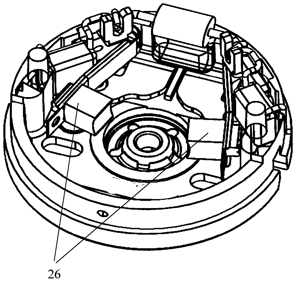 Automatic separating device for servo motor brush