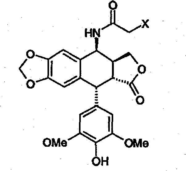 Method for preparing 4beta,-amino-4'-demethyl-4-desoxypodophyllotoxin