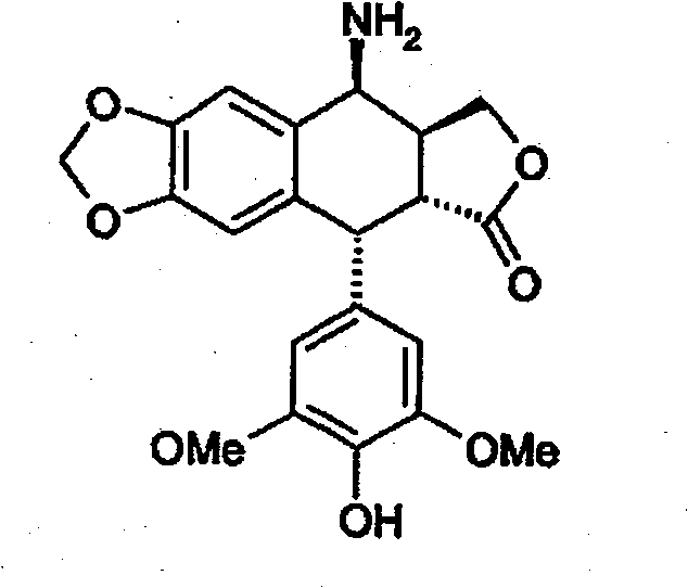 Method for preparing 4beta,-amino-4'-demethyl-4-desoxypodophyllotoxin