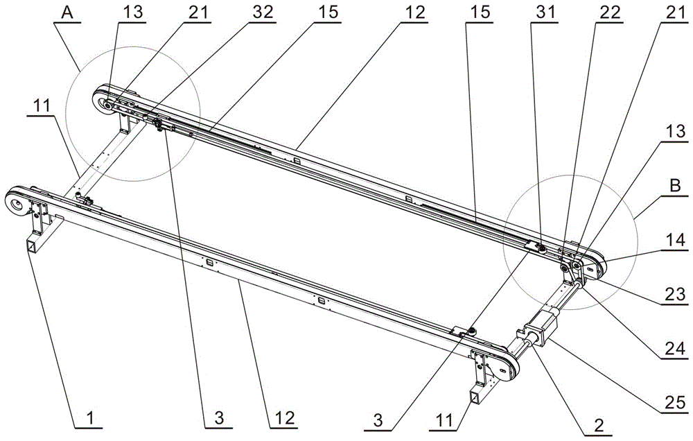 A glass positioning device for a photovoltaic cell string typesetting machine