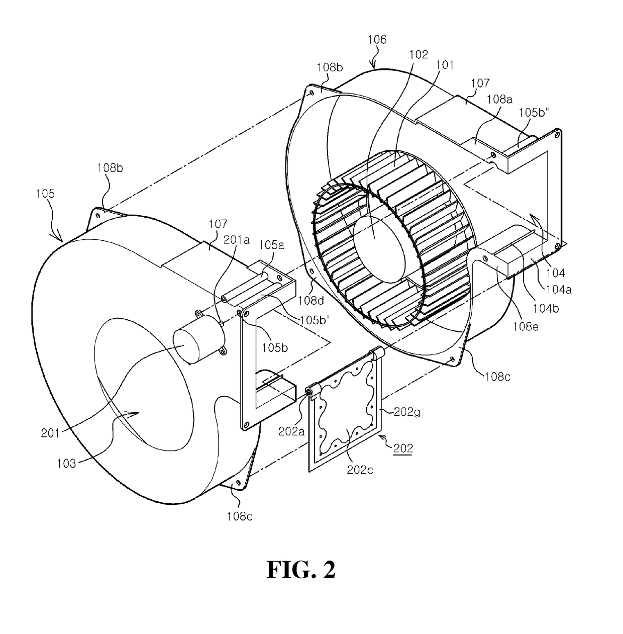 Damper-integrated blower having improved airtightness