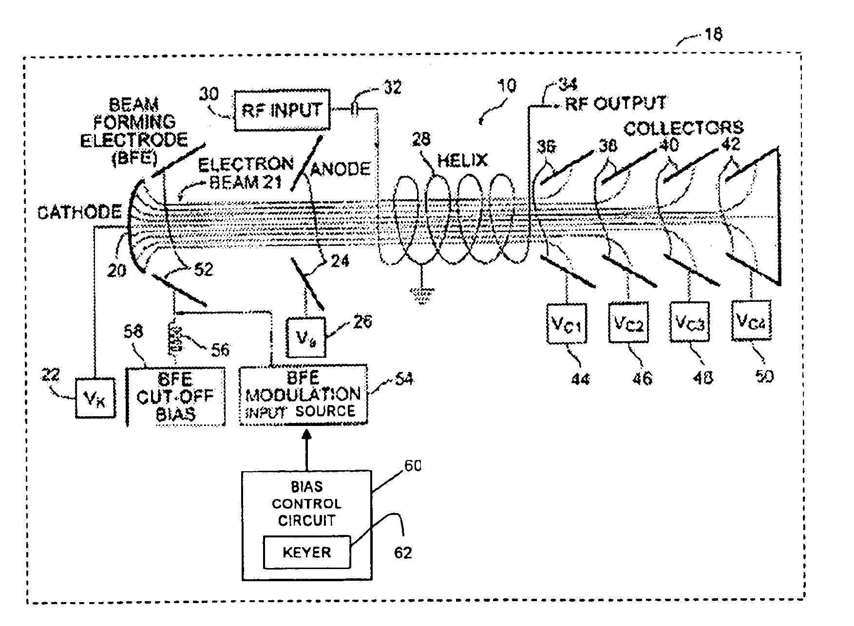 Power regulator for intermittent use of traveling wave tube amplifiers in communications satellites