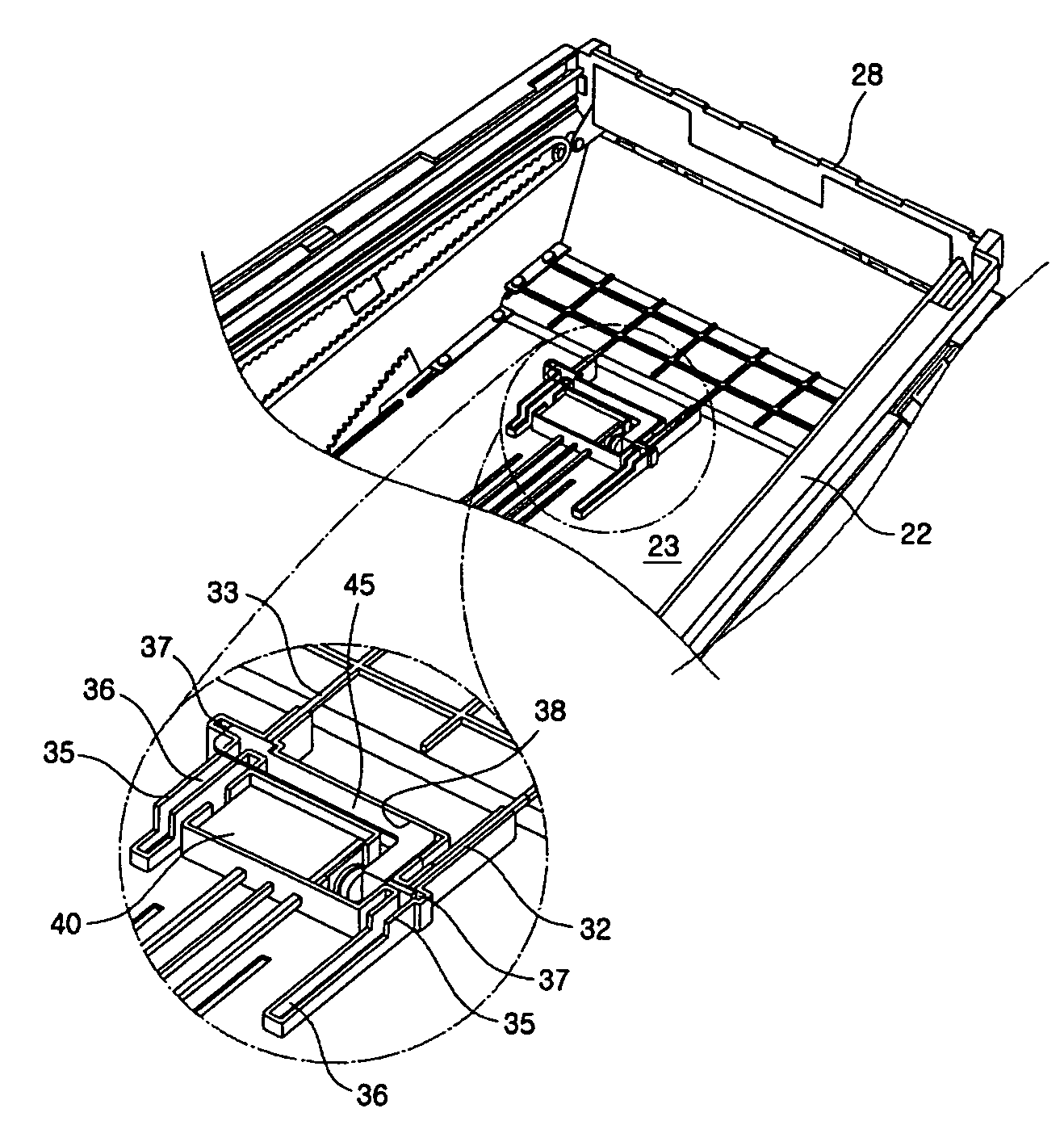 Media cassette with internal lock