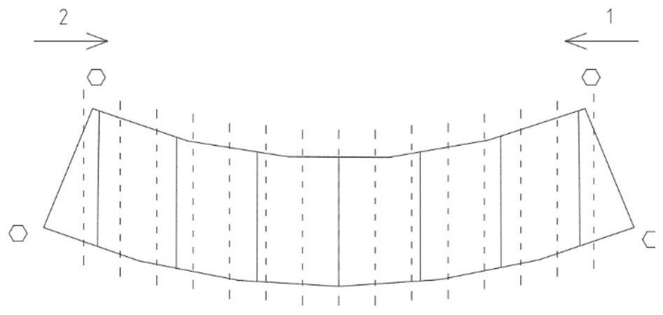 A sub-unit installation and construction method of a large-span double-layer PTFE membrane structure roof