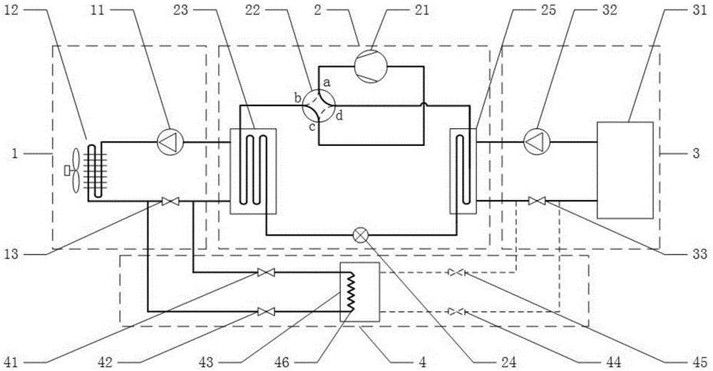 Heat storage type air source heat pump water cooling and heating system and operation method thereof