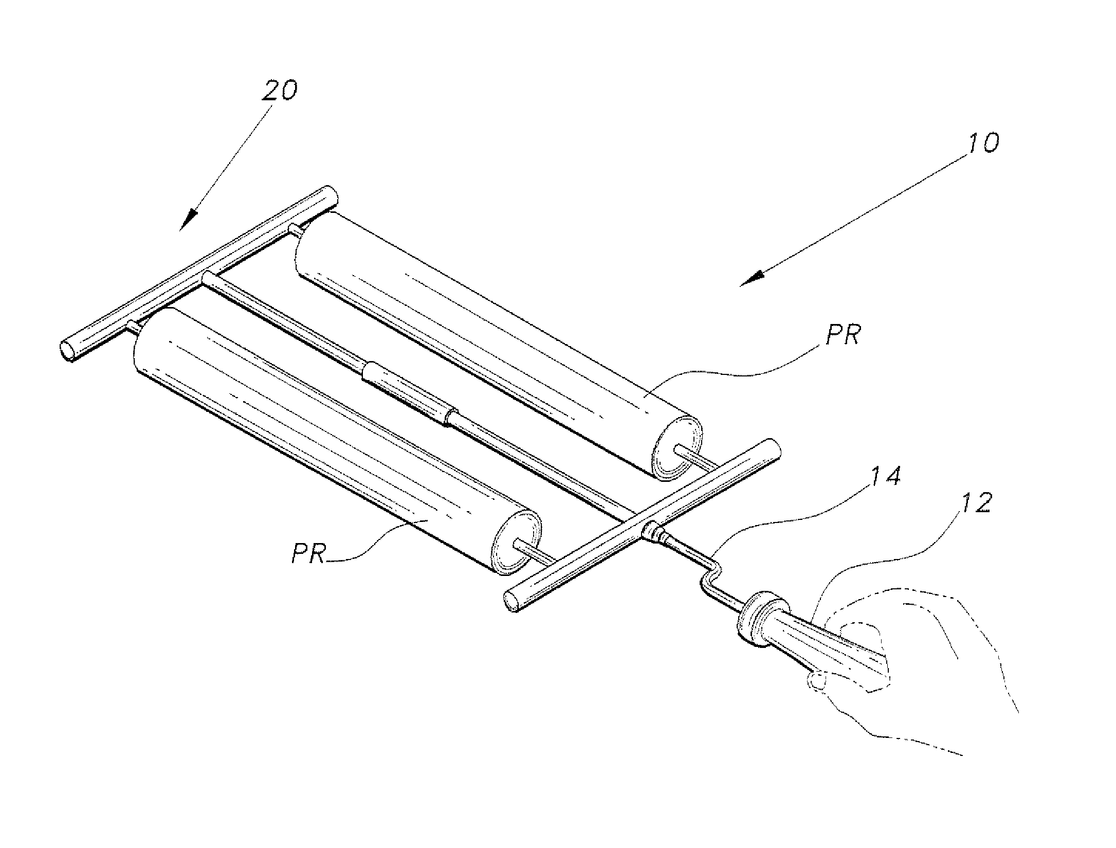 Multiple paint roller holder