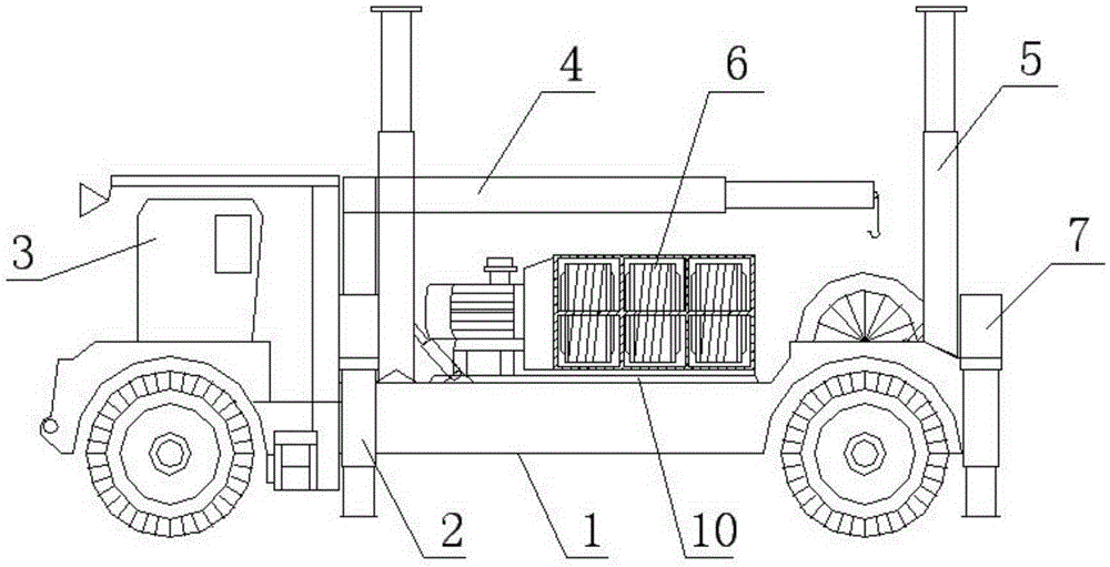 A long-distance armless rake mine trolley