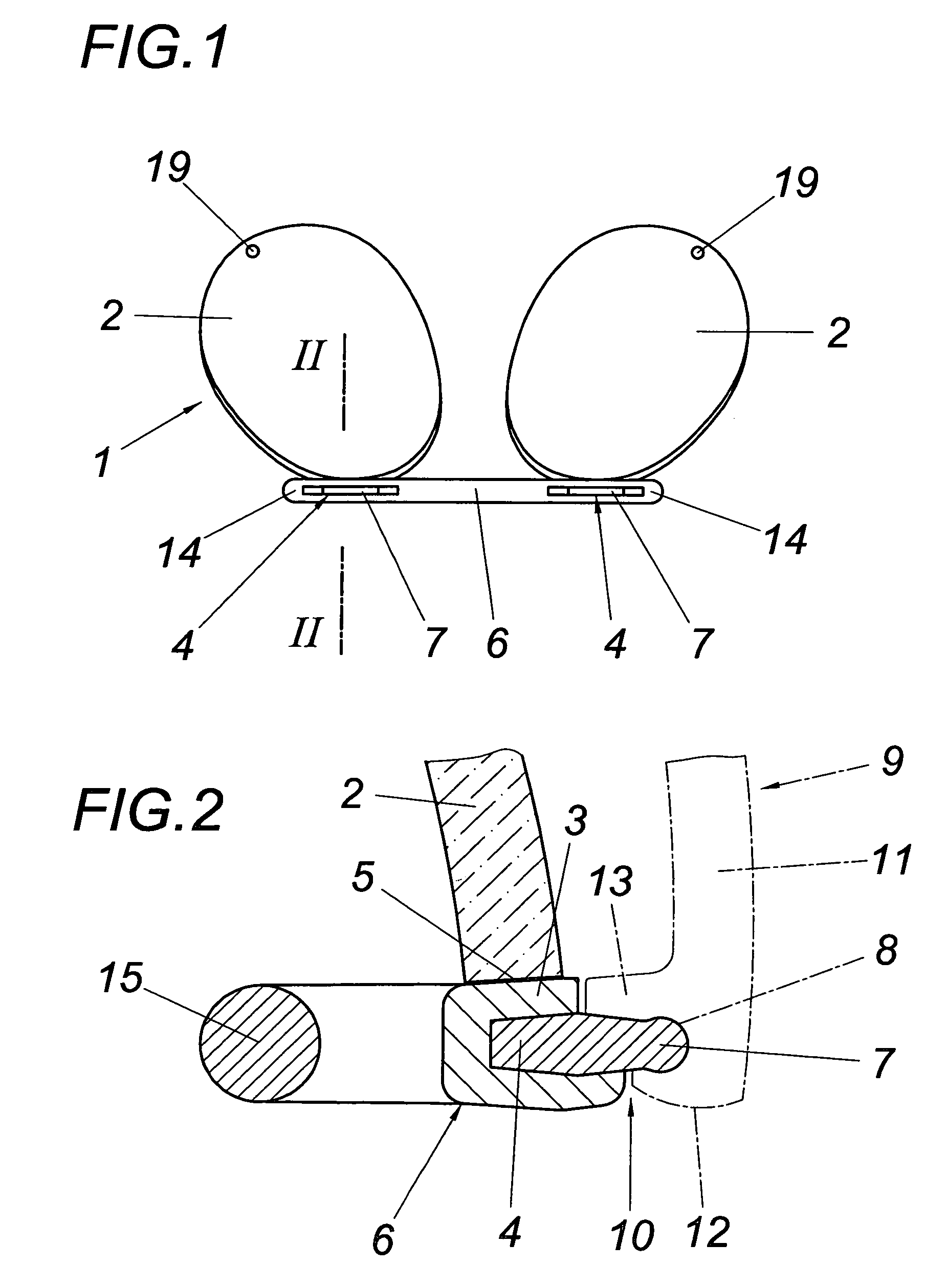 Mount for two frameless spectacle lenses