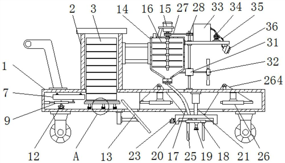 A laying device that can reduce labor force and is applied in building construction