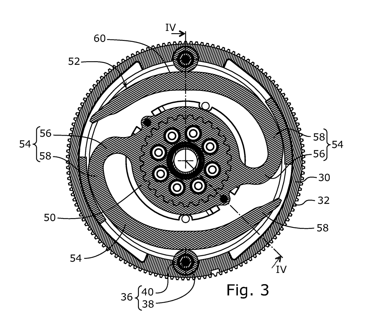 Torsion filtering mechanism having a cam track