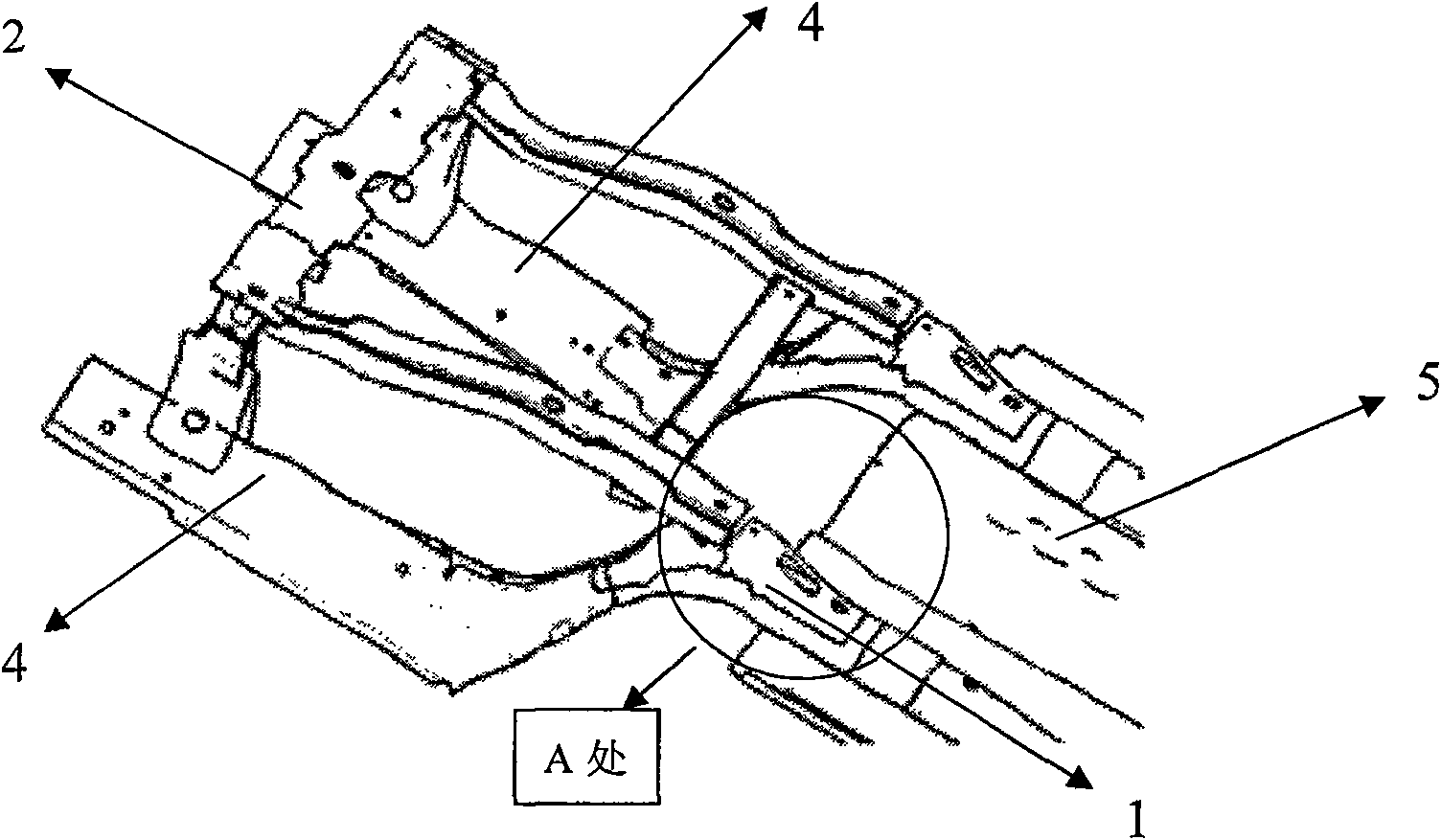 Body force transferring structure for sedan