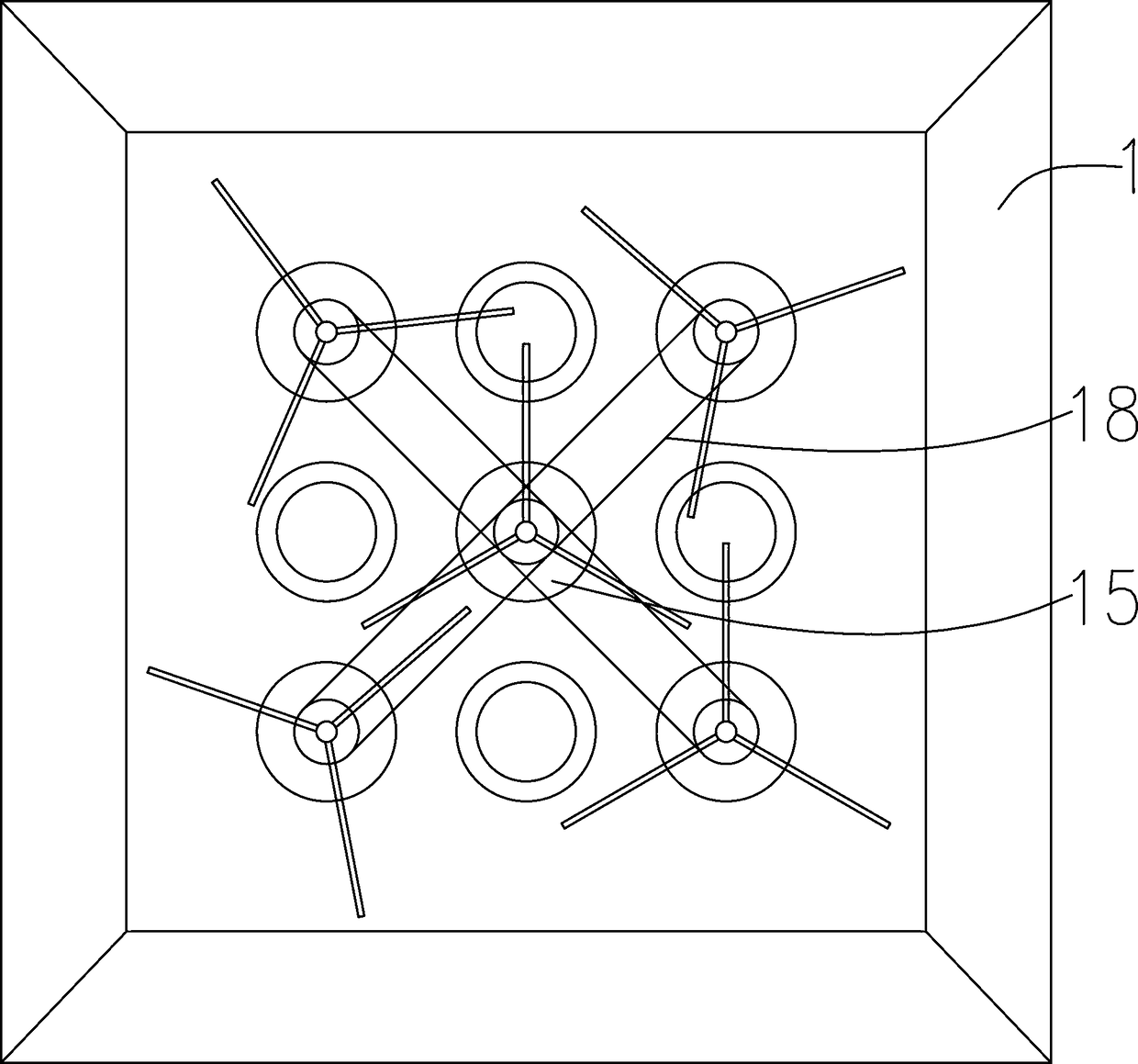 Open caisson underwater efficient soil taking platform device used under complicated geological conditions