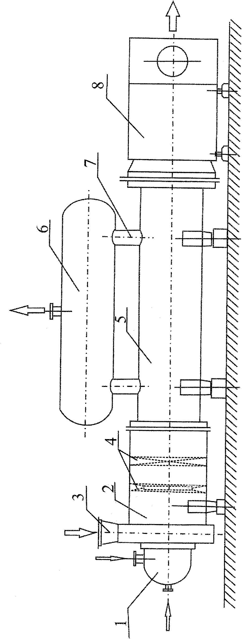 Chemical industry device emptying tail gas process heat-recovering system