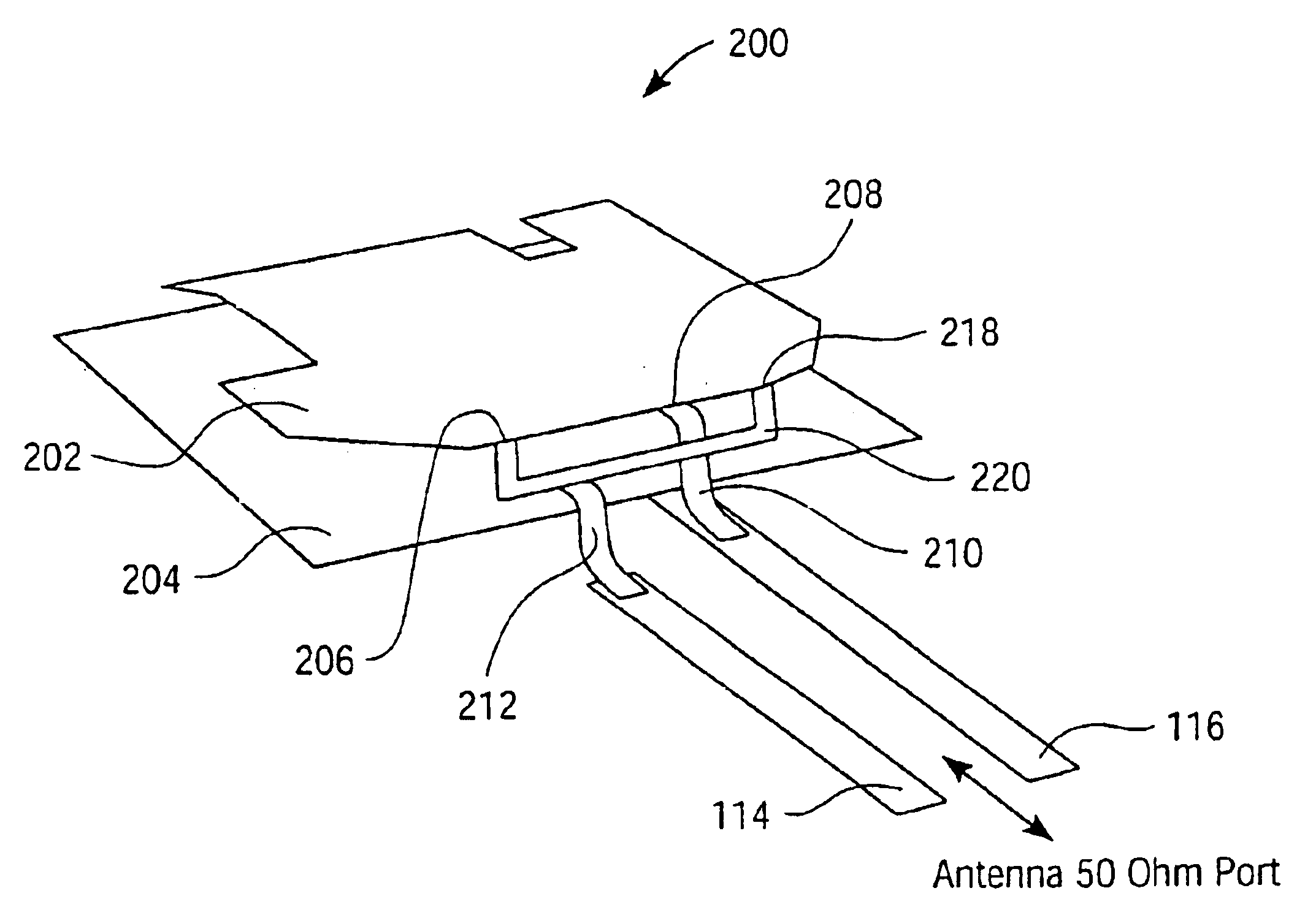 Broadband planar inverted F antenna