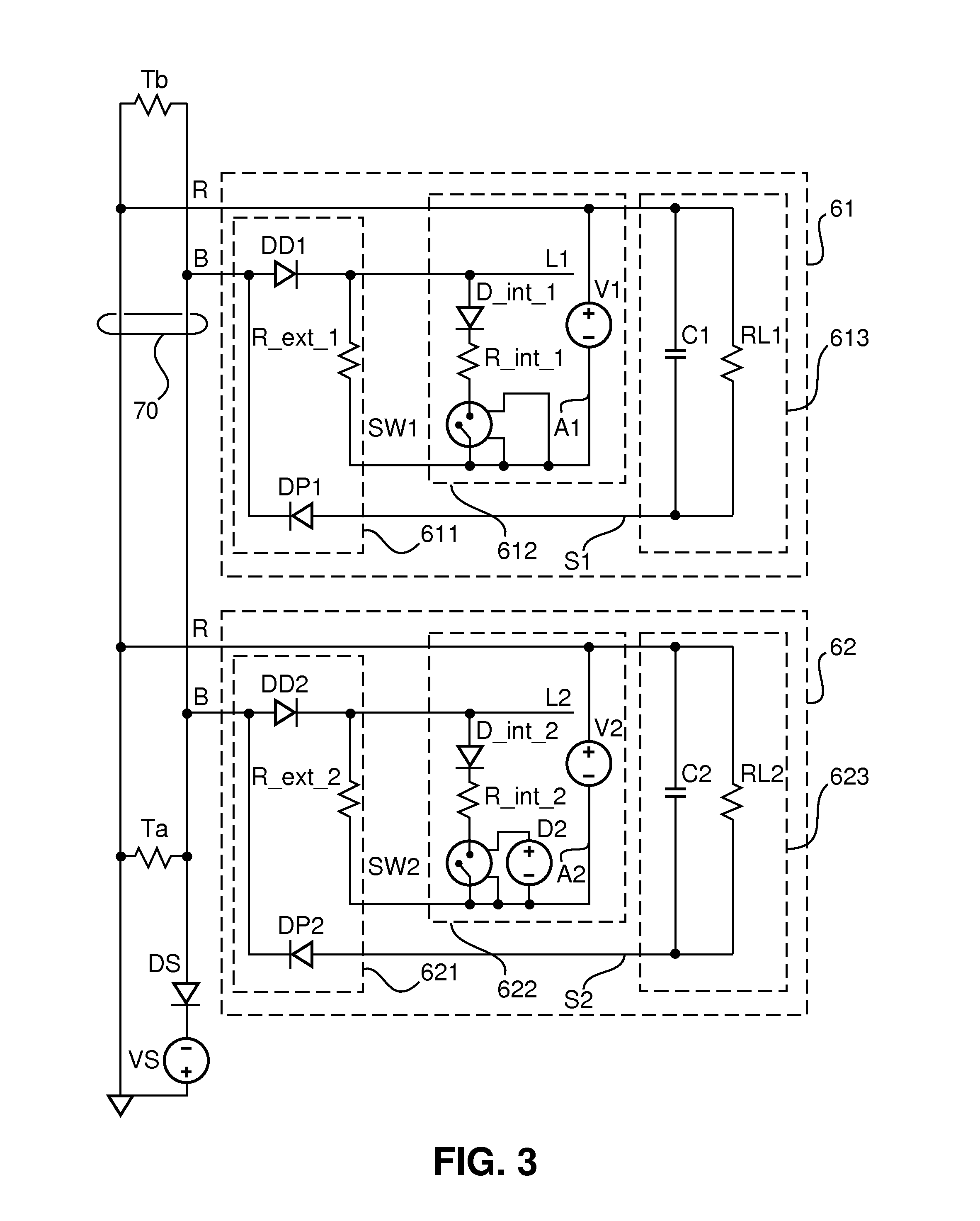 Method and apparatus for multiplexed power and data supply via a two-wire data communication cable