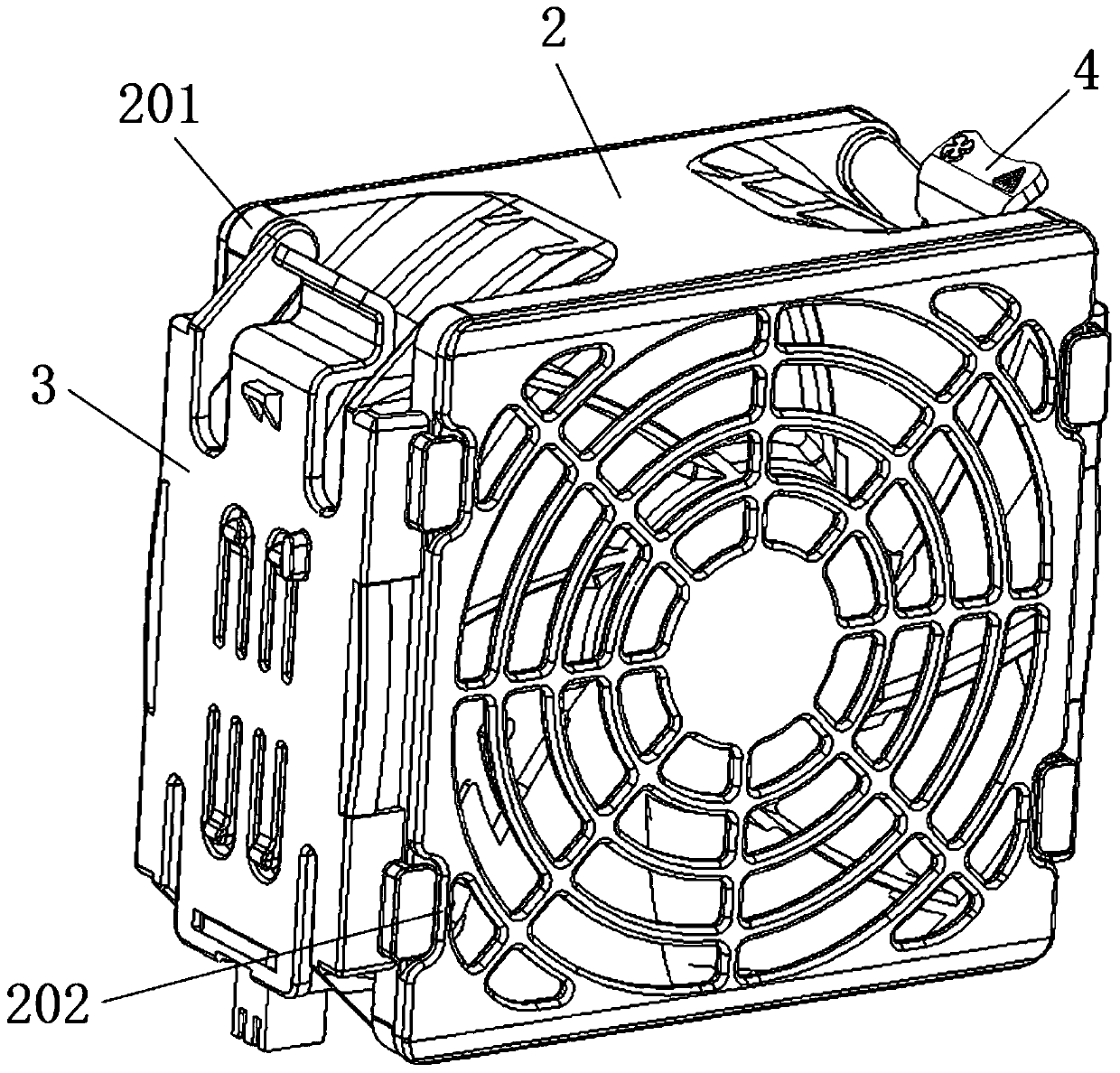 Server and fastening-free modular heat dissipation device easy to disassemble and assemble