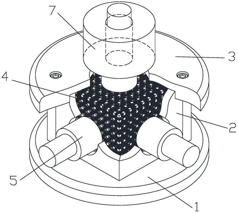 True triaxial simulation test device for three-directional rigid loading impact ground pressure