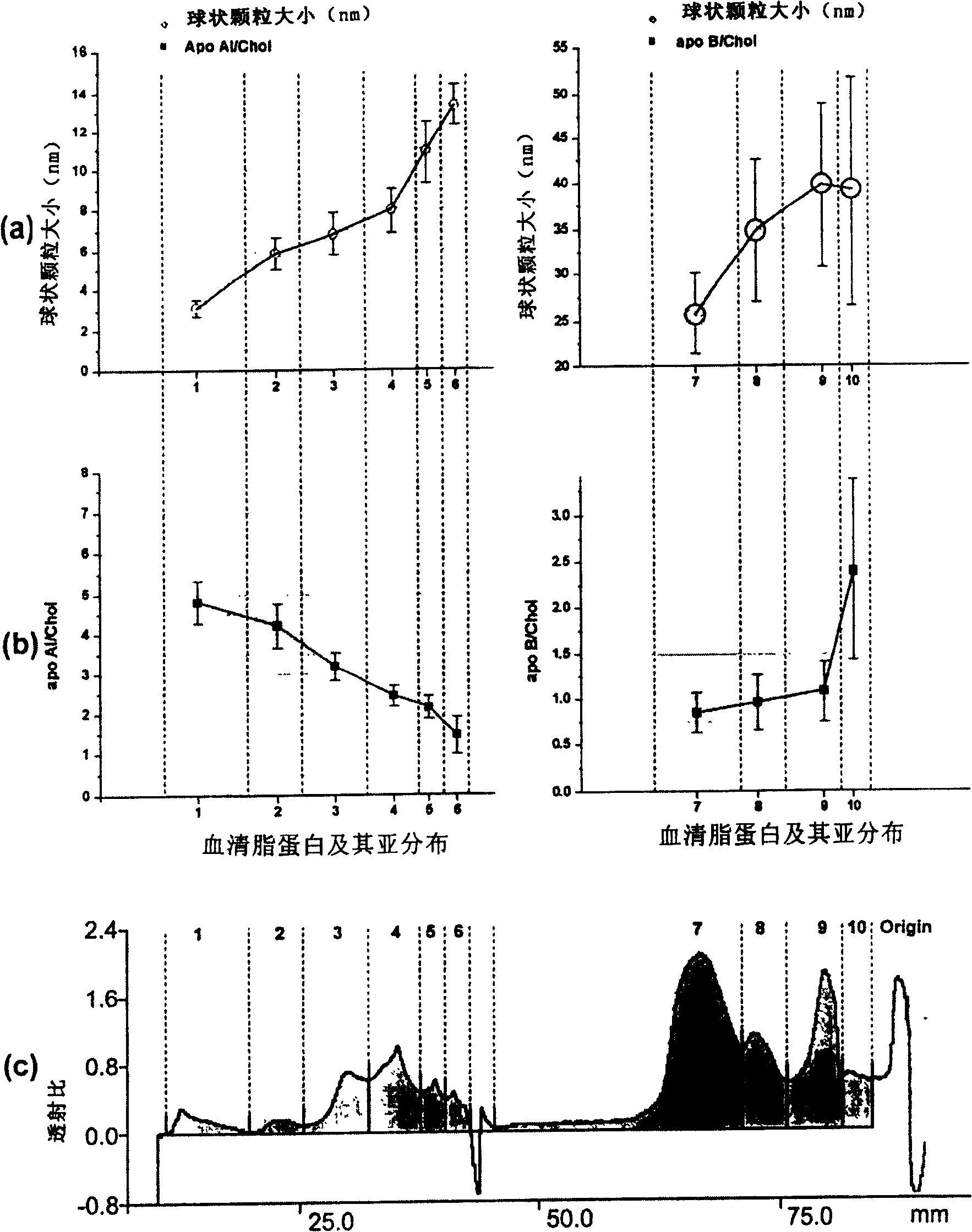 Method for gel electrophoresis separation of serum lipoprotein and quantization detection thereof