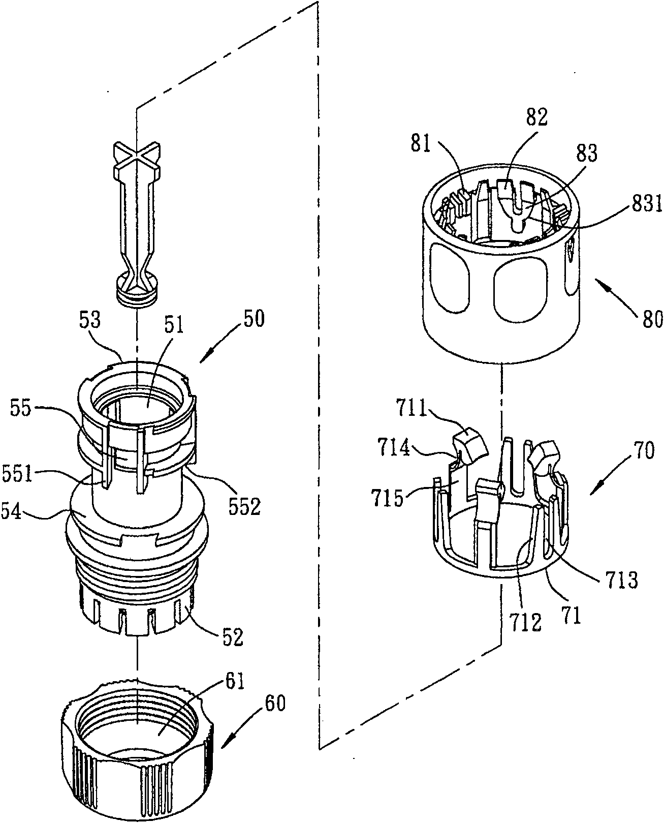 Gardening current connector structure