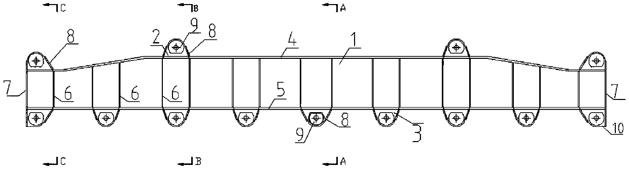 Floor type multi-purpose variable-section lifting beam